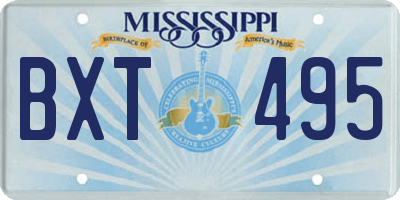 MS license plate BXT495