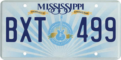 MS license plate BXT499
