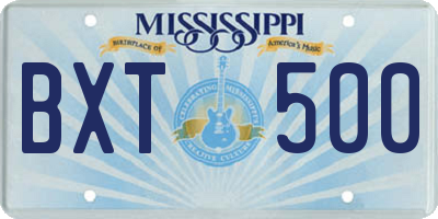 MS license plate BXT500