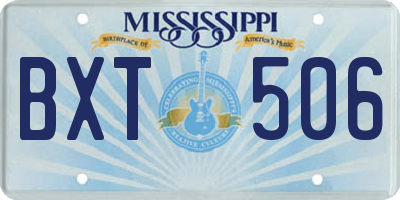 MS license plate BXT506