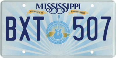 MS license plate BXT507
