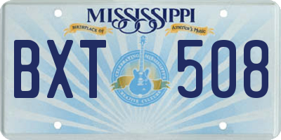 MS license plate BXT508