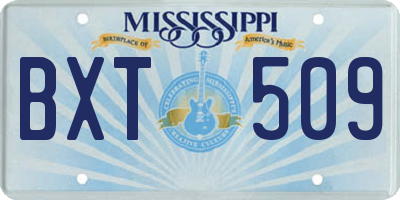 MS license plate BXT509