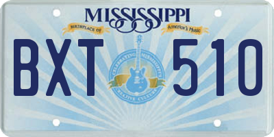 MS license plate BXT510