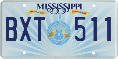 MS license plate BXT511