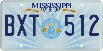 MS license plate BXT512