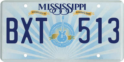 MS license plate BXT513
