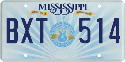 MS license plate BXT514