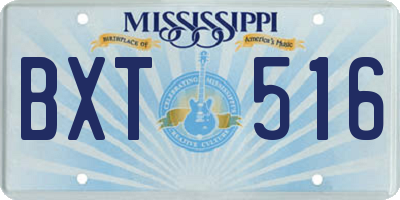 MS license plate BXT516