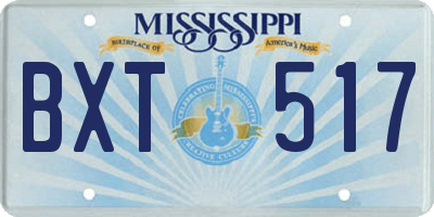 MS license plate BXT517