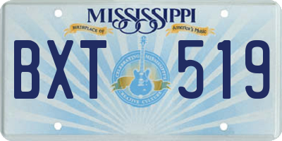 MS license plate BXT519