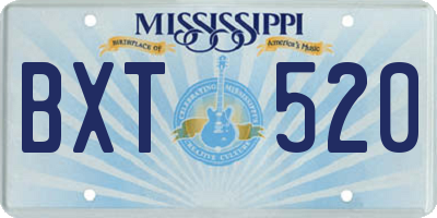 MS license plate BXT520