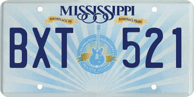 MS license plate BXT521