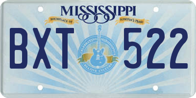 MS license plate BXT522