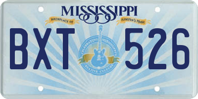 MS license plate BXT526