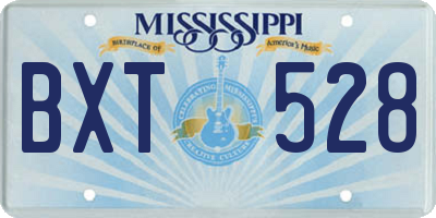 MS license plate BXT528