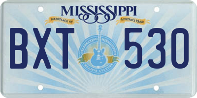 MS license plate BXT530
