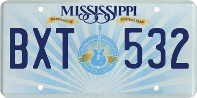 MS license plate BXT532