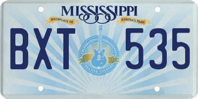 MS license plate BXT535