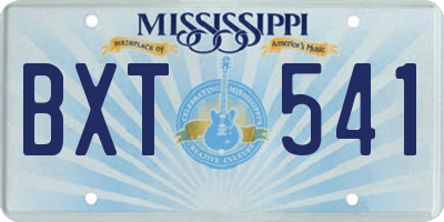 MS license plate BXT541