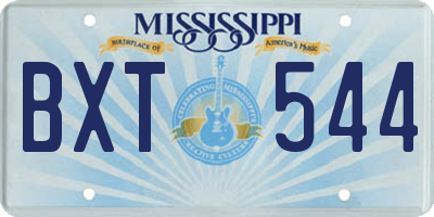 MS license plate BXT544