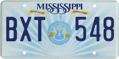 MS license plate BXT548