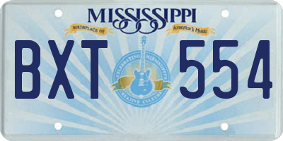 MS license plate BXT554