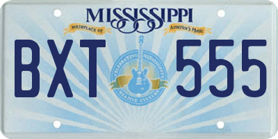 MS license plate BXT555