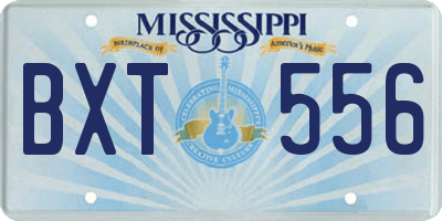 MS license plate BXT556