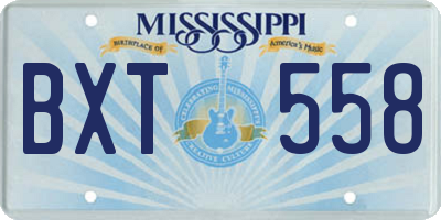 MS license plate BXT558