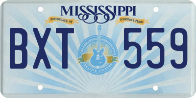 MS license plate BXT559