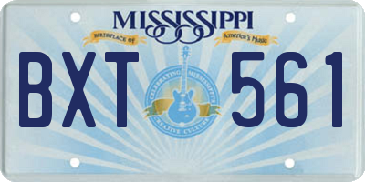 MS license plate BXT561