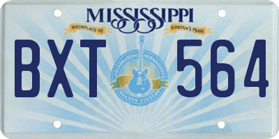 MS license plate BXT564