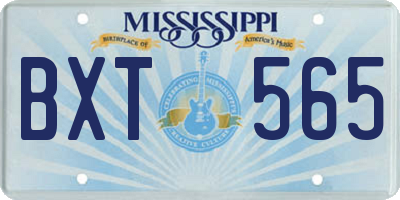 MS license plate BXT565