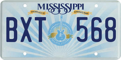 MS license plate BXT568