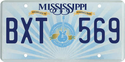 MS license plate BXT569