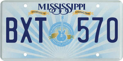 MS license plate BXT570