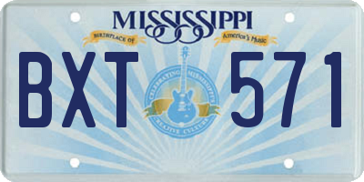 MS license plate BXT571