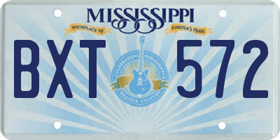 MS license plate BXT572