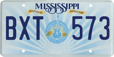 MS license plate BXT573