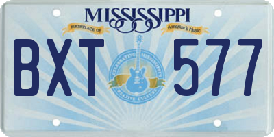 MS license plate BXT577