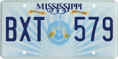 MS license plate BXT579