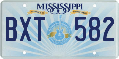 MS license plate BXT582
