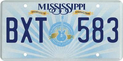 MS license plate BXT583