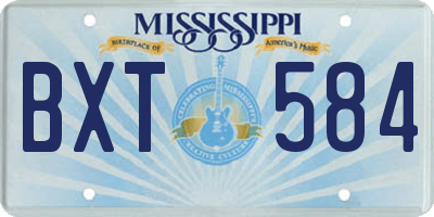 MS license plate BXT584