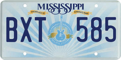 MS license plate BXT585
