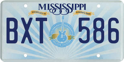 MS license plate BXT586
