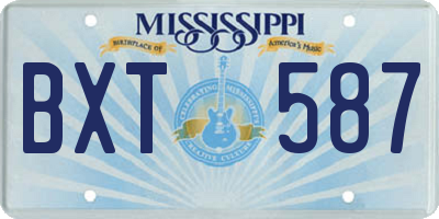 MS license plate BXT587