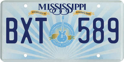 MS license plate BXT589