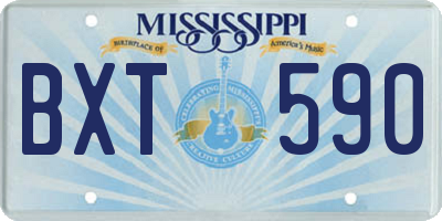 MS license plate BXT590